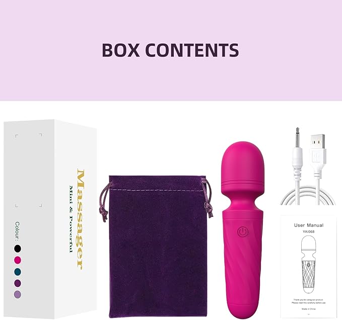 Handheld Personal Mini Massager Tool– Waterproof, USB Rechargeable, 10 Vibration - Perfect on Back Legs Hand Pains and Sports Recovery(Rose red)