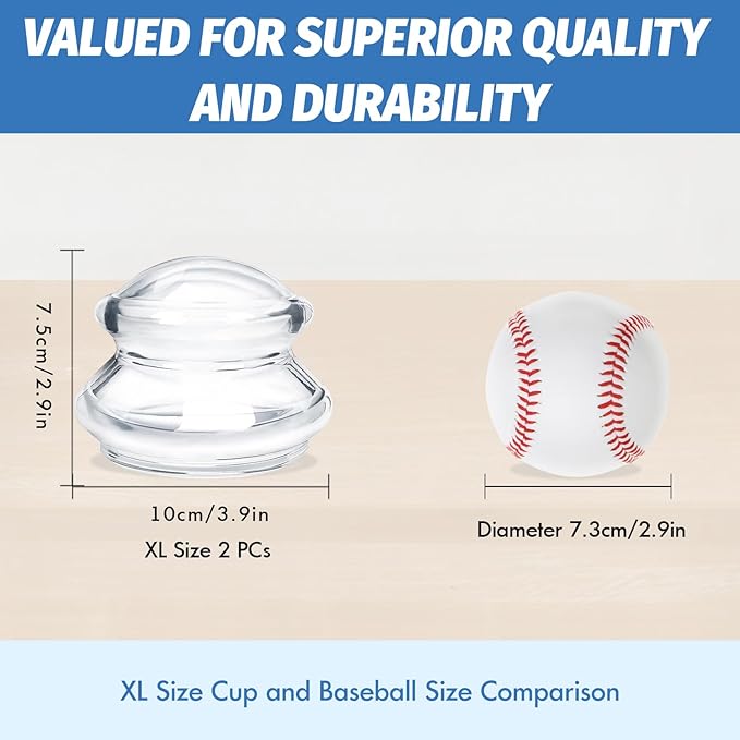 ELERA Silicone Cupping Therapy XL Size Sets, Professionally Chinese Massage Cups Tools, Silicone Cup for Joint Pain Relief, Massage Body (XL*2 Cups)