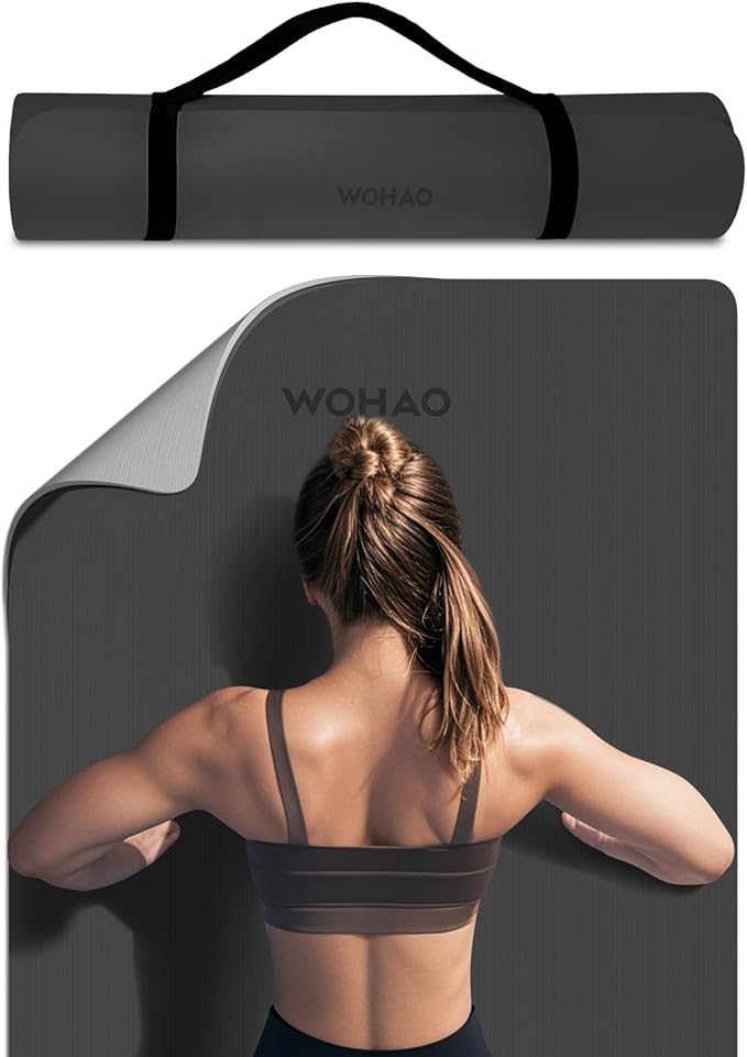 Extra Thick 8mm Yoga Mat, 72"x28" Non Slip Exercise Mat, Reversible 2-Sided Dual Color Premium POE Material, with Carrying Strap for Yoga, Pilates, Home Gym