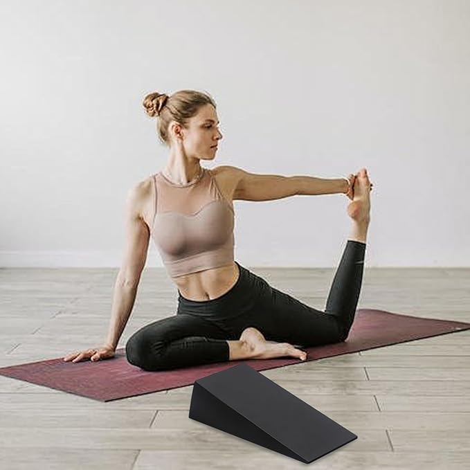 1 Pair Squat Wedge Block 13x6x3.5 Inch EVA Supportive Workout Yoga Block for Fitness, Pushup, Weightlifting, Foot Stretching.