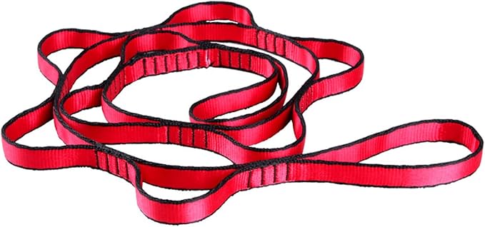 Adjustable Pilates Hammocks Extension Strap 9 Rings Heavy Duty Nylons Climbing Strap For Climbing Mountaineering