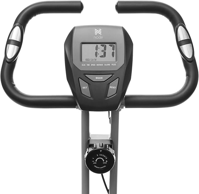 Indoor Cycling Bike - Folding, Upright Stationary Exercise Cycle with Magnetic Resistance