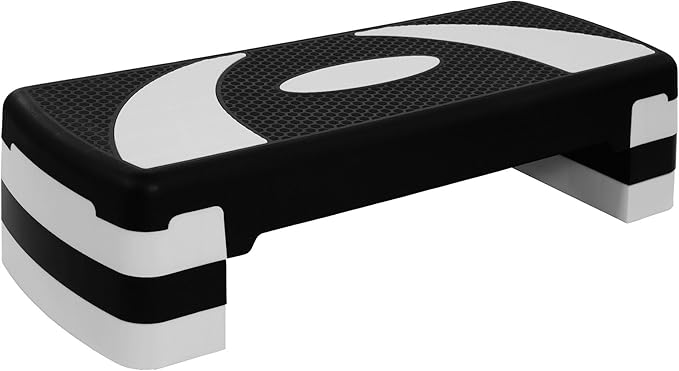 BalanceFrom Aerobic Step Platform Trainer with Adjustable 3-Level Risers, 400 Pound Weight Capacity – Non-Slip Exercise Stepper for Cardio, Strength, and Fitness Workouts at Home or Gym