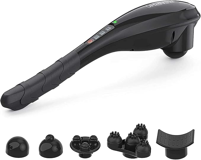 RENPHO Rechargeable Handheld Back Massager, Cordless Electric Neck Massage Tool for Shoulder, Foot, Leg, Calf, Birthday Gifts for Women and Men