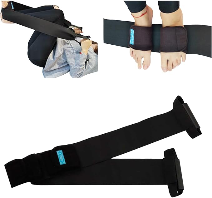 Stretch Bands for Exercise – Leg Stretching Strap for Physical Therapy, Hands-Free/Manual Options for Elderly Rehabilitation Bedridden Patients Lower Limb Myasthenia Surgery Recovery (2 Feet)