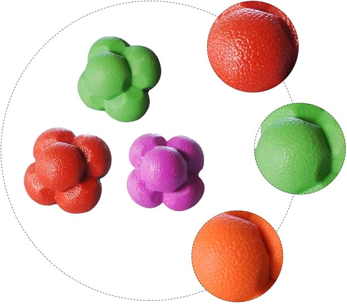 BESTOYARD 9 Pcs Hexagon Ball Interactive Toy Interactiv Training Agility Balls Reaction Softball Reaction Time Agility Reaction Reflex Training Fitness High Elasticity Football
