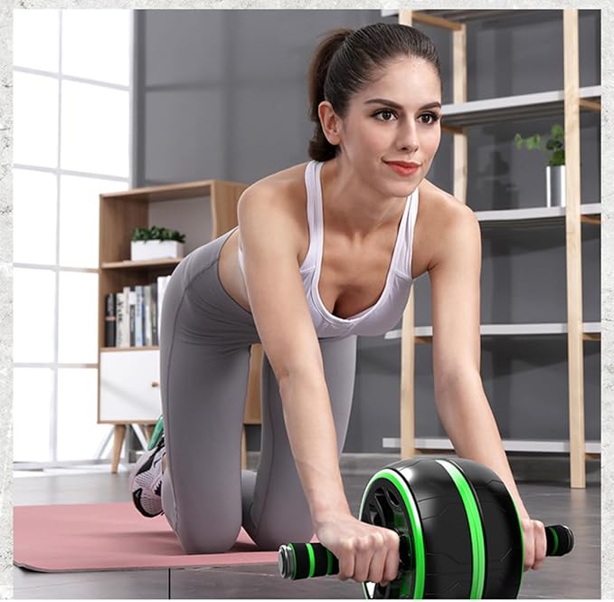 Milisten Abdominal Exercise Roller Ab Wheel for Fitness with Steel Tube and Pvc Thickened Wide Wheel, Silent Core Trainer for Home Workout and Strength Training
