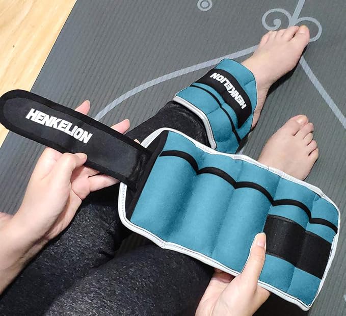 Henkelion 1 Pair 2 3 5 10 Lbs Adjustable Ankle Weights for Women Men Kids, Strength Training Wrist and Ankle Weights Sets for Gym, Fitness Workout, Running, Lifting - Black Grey Pink Blue Purple