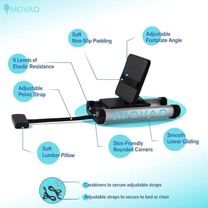 Mini in-Bed Leg Press Machine for Rehab | Low-Impact Leg Strength Trainer for Neurological & Orthopedic Recovery | Portable 9 lb PT Equipment with 6 Resistance Levels up to 66 lb | Ideal for Bed Rest
