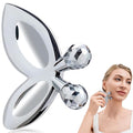 Stainless Steel Gua Sha Facial Tools,3D Butterfly Facial Roller for Women,2-in-1 Guasha Tool for Face Eye Skin Tightening,Body Gua Sha Tool for Lymphatic Drainage&acupressure,TMJ Relief Tool
