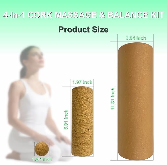 Cork Balancing Board, Premium Natural Cork Foot Strengthener, Ankle Stability Trainer for Balance & Mobility, Plantar Fasciitis Relief & Fall Prevention