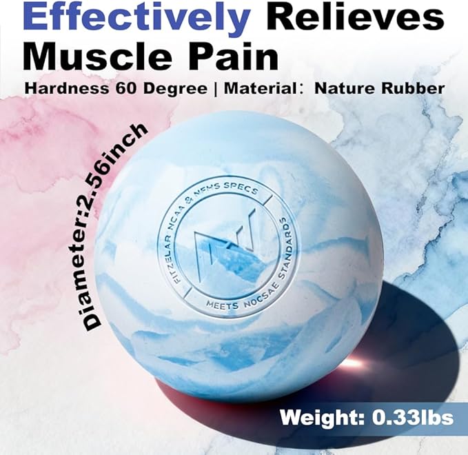 Massage Lacrosse Balls for Myofascial Release, SGS Certification, Massage Deep Tissue for Back and Shoulder, Trigger Point Therapy, Muscle Knots, Relieving Muscle Pain