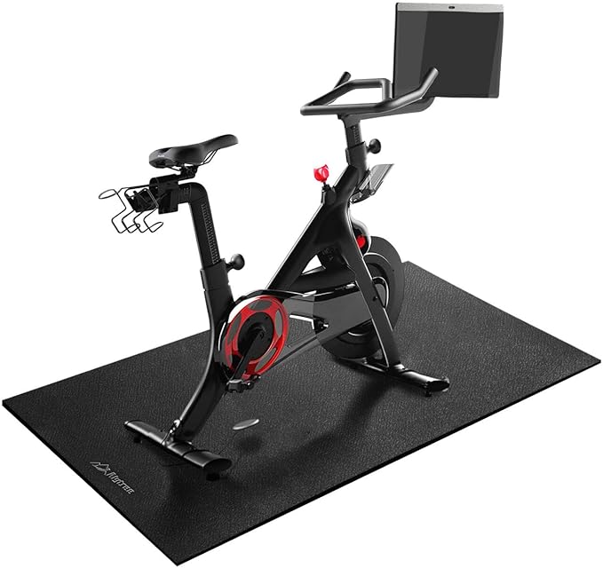 Bike Mat | 6mm Thickness, 30" X 60" Exercise Mats for Treadmill, Rowing Machine, Non-Slip Exercise Equipment Mat for Stationary Spin Bike, Home Gym Workout, Under Mat Protect Hardwood Floor & Carpet