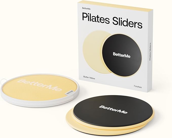 BetterMe Pilates Sliders – Dual-Sided Exercise Sliders for Core Training – Compact Workout Gliders for Home Fitness, Abs & Full Body Workouts