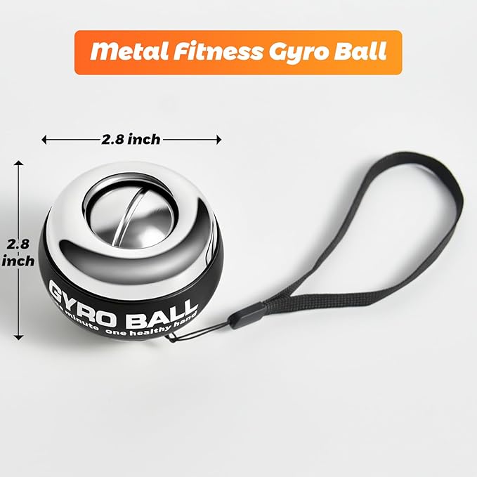 Vollmetal Gyroball Wrist Exerciser Ball Auto Start 5 Level Resistance Gyroscopic Forearm Trainer Arm Strengthening Arm Finger Wrist
