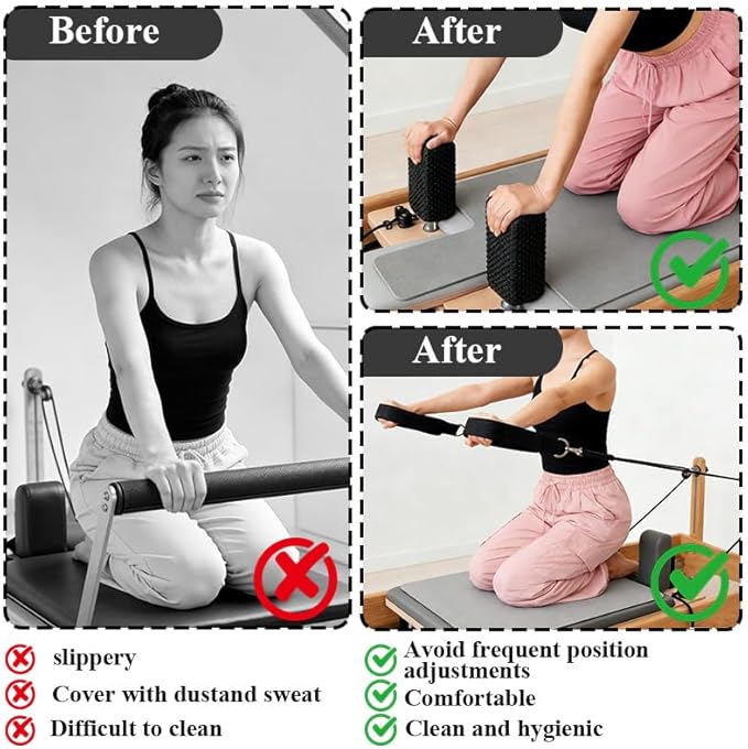 Non-Slip Pilates Reformer Mat Cover,0.8mm Thick Pilate Reformer Machine Cover Mat Towel,Pilates Mats for Reformer,Fleece Exercise Matfor Pilate Training Yoga 39" x 24"