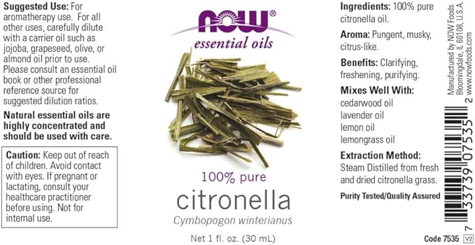 Now Foods Citronella Oil, 1 Ounce (Pack of 2)
