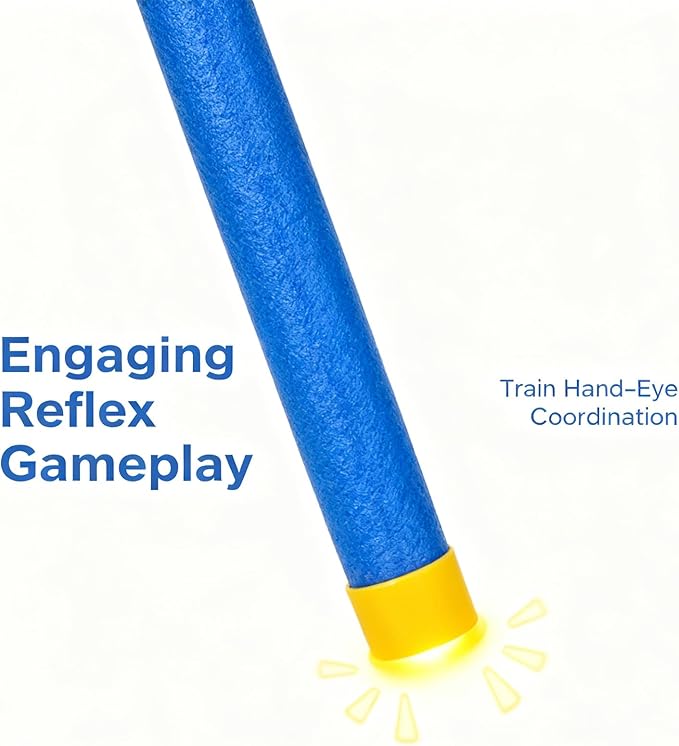FOLENZU Reflex Game, Reflex Challenge Game, Reflex Game Falling Sticks, Reflex Drop Sticks Challenge Game, 3-Speed Reflective Drop Stick Games, Catching Sticks Games