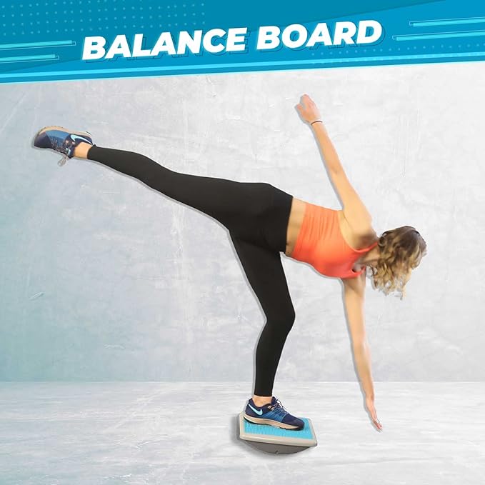Professional Balance Board –Fascia Relase Tool- Multi-Functional Wobble & Slant Board with Anti-Slip Design, Acupressure Points for Core, Abs & Rehab Training – Fitness & Standing Desk Equipment – Supports Up to 440 lbs