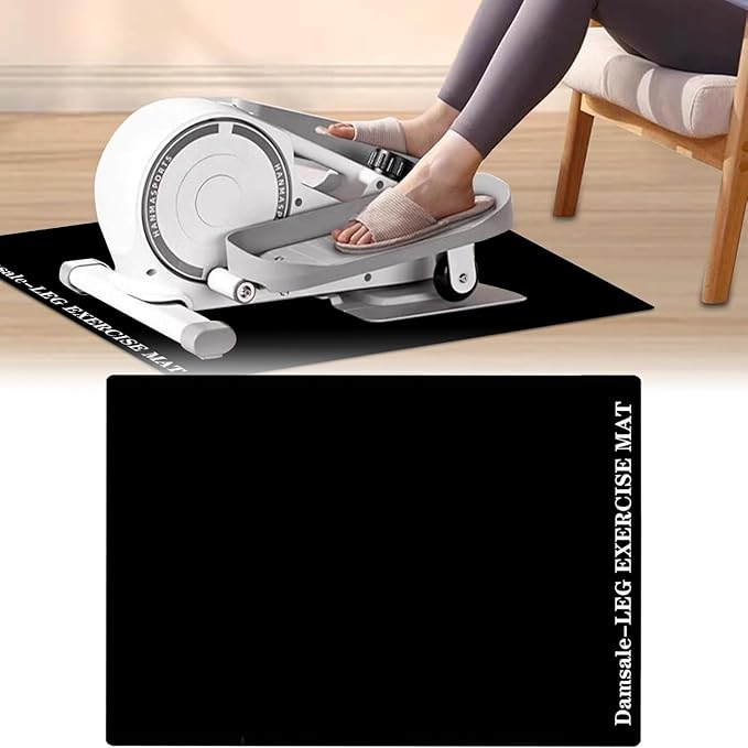 6mm Thick Non-Slip Exercise Mat - Protects Hardwood Floors 2X Better Than 3mm Mats, Noise-Reducing Equipment Pad for Elliptical Desk Bike Pedal Exerciser