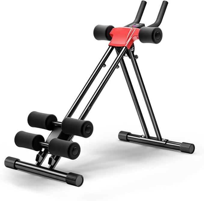 Adjustable Ab Roller Machine, Dual Track Ab Roller Machine for Home Gym, Foldable Waist Trainer Machine for Body Shaping, Foldable & Adjustable Ab Trainer for Beginner