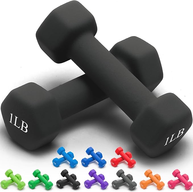 Portzon Weights Dumbbells 10 Colors Options Compatible with Set of 2 Neoprene Dumbbells Set,1-15 LB, Anti-Slip, Anti-roll, Hex Shape