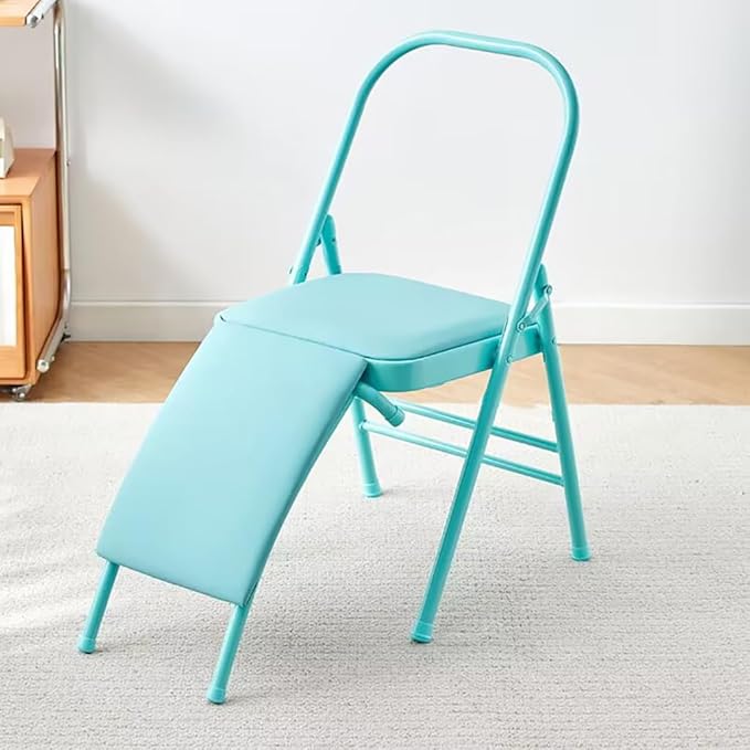 Pilates Yoga Chair,Iyengar Yoga Chair,Yoga Inversion Chairyoga Assist Chair,with Lumbar Back Support,Backless Chair Yoga Chair,Blue