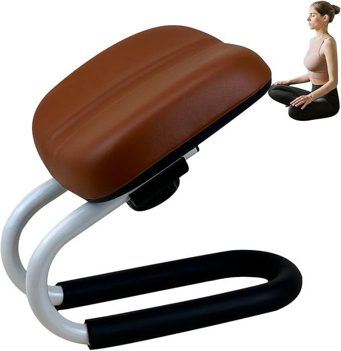 Yoga Kneeling Bench - Daily Practice Meditation Stool, Cushioned Prayer Seat Support | Stable Folding Chair with Sponge Pad, Meditation Accessories for Studio Home Spiritual Balance Routine