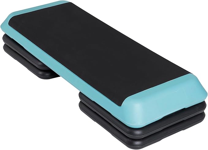 Adjustable Workout Aerobic Stepper, Exercise Step Platform Trainer with 4 Risers,Non-Slip Surface for Home Gym Workout Training