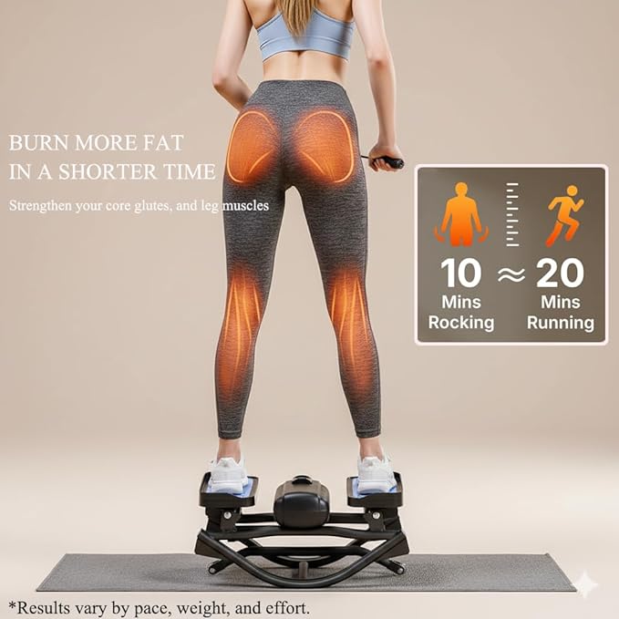 3D Rocking Stepper - Mini Stepper for Home & Office Workout, Low Impact Lateral Motion Exercise Machine for Core & Glutes, Whisper Quiet Under Desk Stepper, Fully Assembled, 330lb Capacity