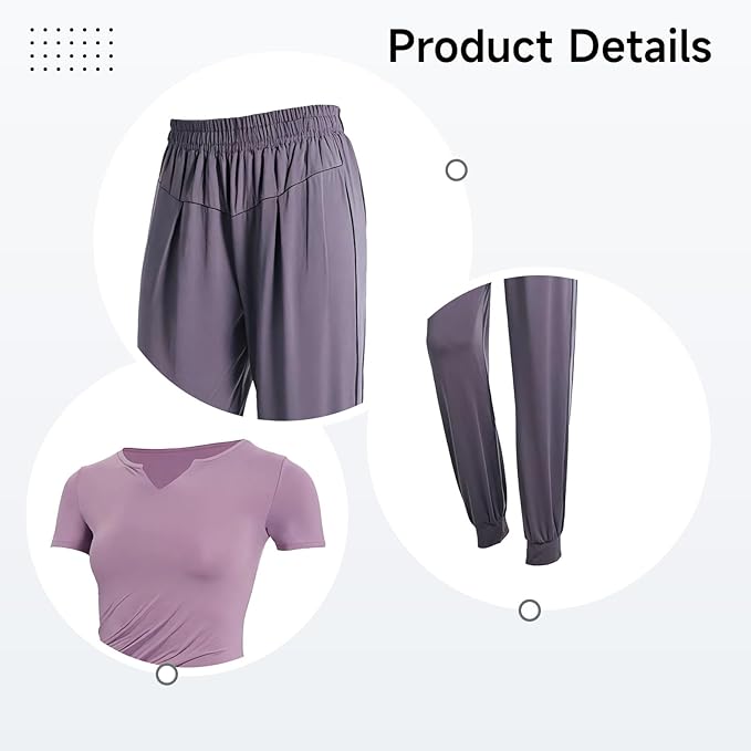 Women'S Two-Piece Pilates Set, Xxl For 135-150, Breathable Polyester-Spandex, Ideal For Fitness & Casual Wear