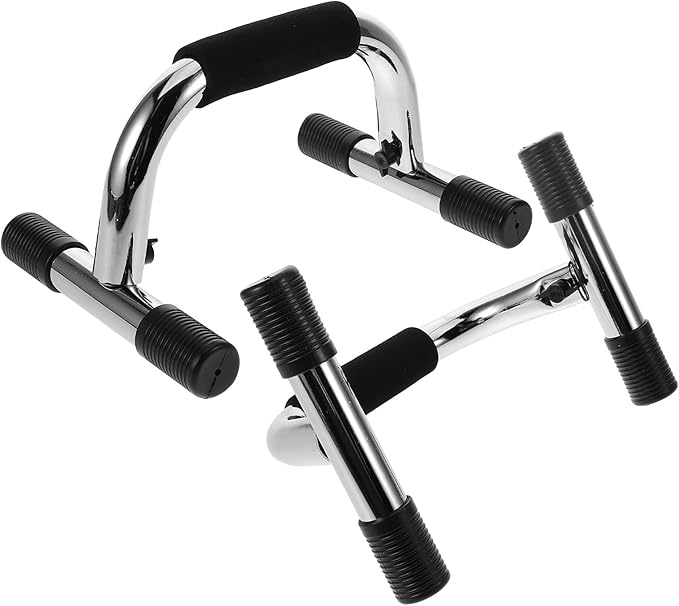 Cabilock Push up Stands for Home Gym, 2pcs Steel I-beam Pushup Handles with Anti-slip Grips, Upper Body Workout Equipment for Men and Women Full-body Strength Training