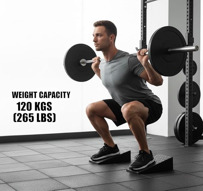 Squat Wedge Blocks (Pair), 15° Heel-Elevating Non-Slip EVA Slant Blocks for Squats, ATG Calf Stretch & Ankle Mobility – Heel Lift – Carry Bag Included