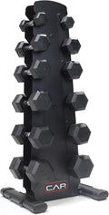 CAP Barbell Rubber Coated Dumbbell Weight Set with Vertical Rack | 100 lb, 150 lb, and 210 lb Options