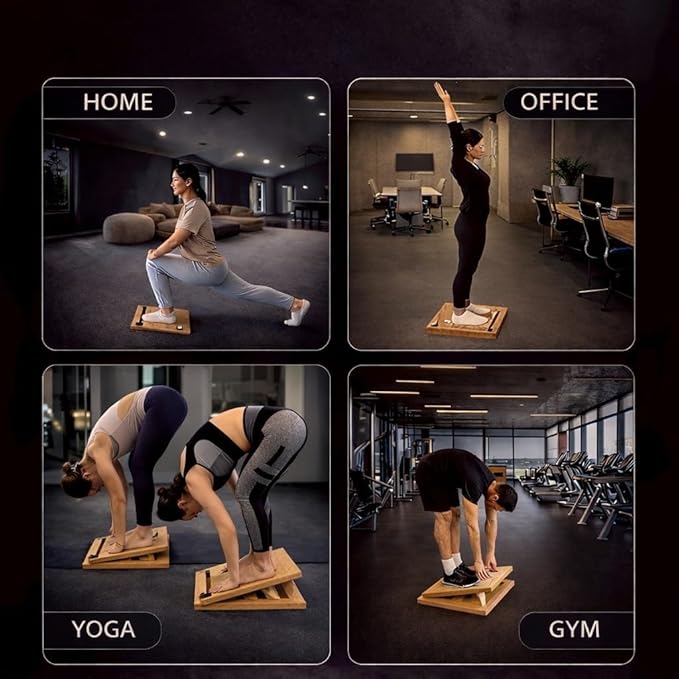 16-Level Adjustable Wooden Slant Board for Squats – 550 lbs Heavy Duty Squat Wedge for Weightlifting & Ankle Mobility – Incline Board for Calf Raises & Leg Day Training【Made in Taiwan KIJO Studio】