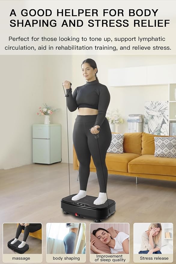 Vibration Plate Exercise Machine,Power Waver Vibration Plate Platform for Lymphatic Drainage,Whole Body Vibration Plate Machine Helps Weight Loss Shaping 330lbs