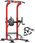 SogesHome Pull Up Bar and Dip Station, Heavy Duty Adjustable Home Gym Equipment for Strength Training, Multifunctional Workout Bar with Resistance Bands – Full Body & Core Exercise