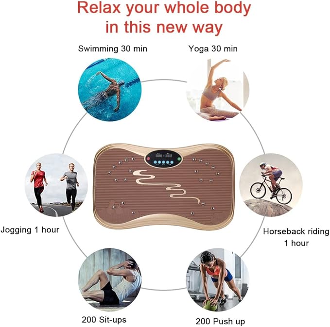Vibration Platform Exercise Machine, Full Body Fit Vibration Massage for Home Fitness & Weight Loss w/Loop Bands/Remote Control Max Load 330lbs