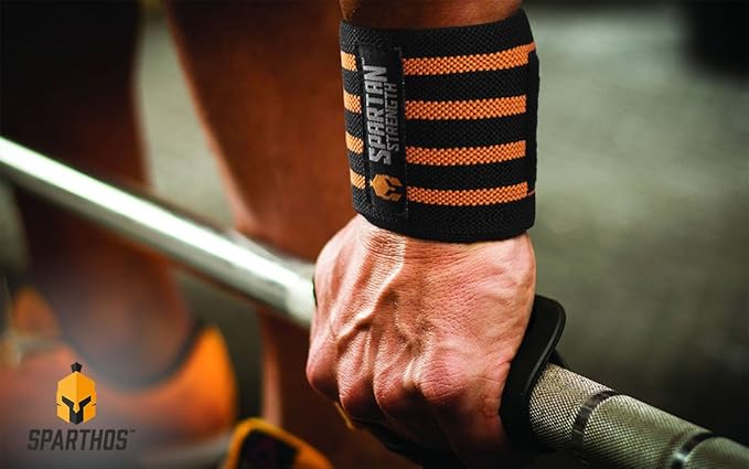 Sparthos Wrist Wraps 21 inches(!) Long - for Gym, Powerlifting, Weightlifting, Bodybuilding - Heavy Duty - for Men & Women - Improves Hand Strength & Supports Wrists