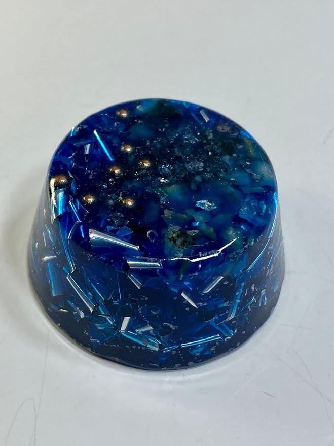 2 Transparent Blue Small Tower Buster Crystal Orgone Generator Energy Accumulator 528Hz/7.83Hz/Advance Harmonics Many Beautiful Ingredients and Colors!! (Transparent Blue)
