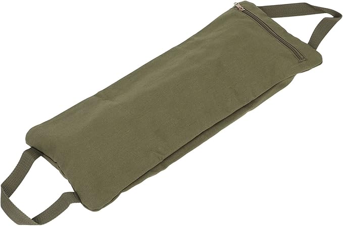 Green Yoga Sand Bag with Handle, Fillable Canvas Yoga Sandbag for Weighted Training and Pilates, Adjustable Portable Sandbags with Leakproof Lining for Home Gym
