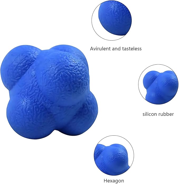 Hexagonal Reaction Ball High-Density Rubber Foam Bounce for Agility Reflex and Coordination Training