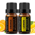GREENSLEEVES Lemon Orange Essential Oil Set, 2 x 10ml Pure Plant-Based Fragrance Oil for Aromatherapy, Essential Oils for Diffuser, Massage, Bath Bomb, Scented Candle Soap Making