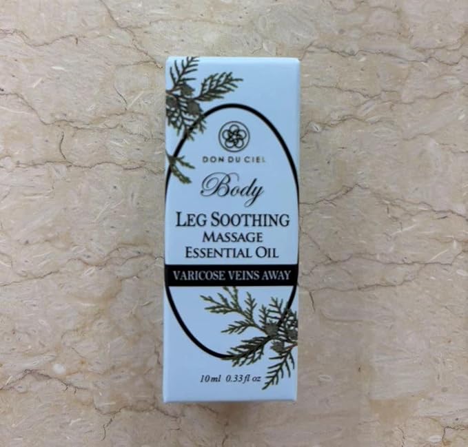 100% Organic Essential Oil, Jojoba Oil for Foot Massage, Veins Treatment, Home Care, Aromatherapy, Natural Ingredients - Cypress, Chamomile, Geranium, Grapefruit, 10ML