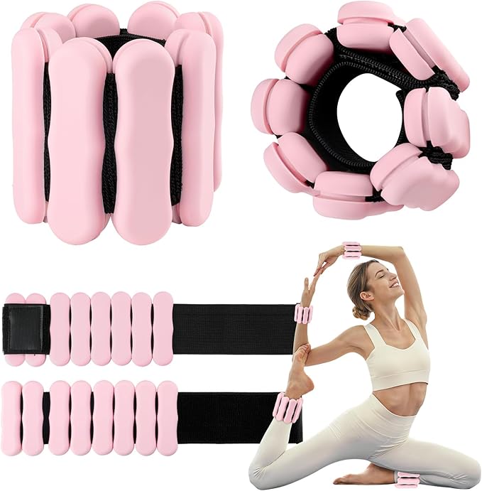 Wrist Ankle Weights for Women Men, Leg Arm Wrist Weights Bangles 1lb*2 2lb*2 Wearable Weights Pilates Weighted Bracelet for Strength Training Walking Swimming Yoga Physical Therapy