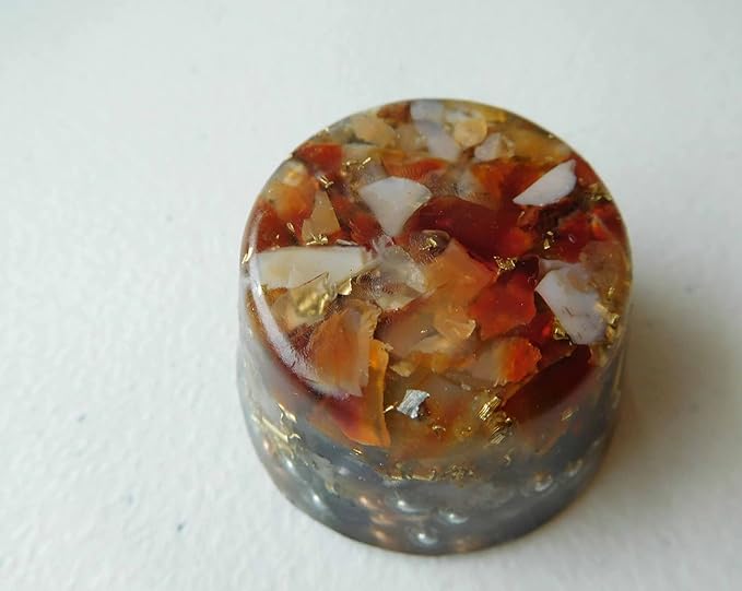 Carnelian Orgone Generator Energy Accumulator 528Hz/7.83Hz/Advance Harmonics Many Beautiful Ingredients and Colors! smtbscOG(Carnelian)