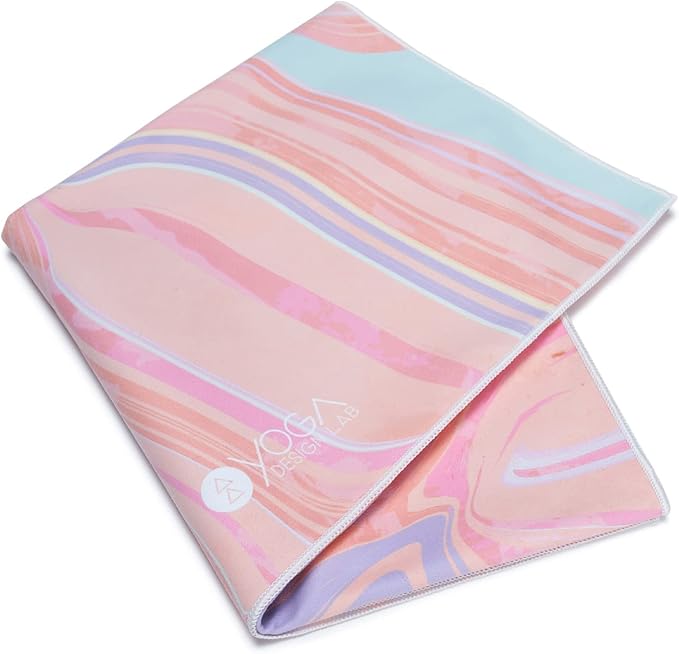 yogadesignlab | The HOT Yoga Towel | Premium Non Slip Colorful Towel | Designed in Bali | Eco Printed + Quick Dry + Mat Sized | Ideal for Hot Yoga, Bikram, Ashtanga, Sport, Travel! (Pearl)
