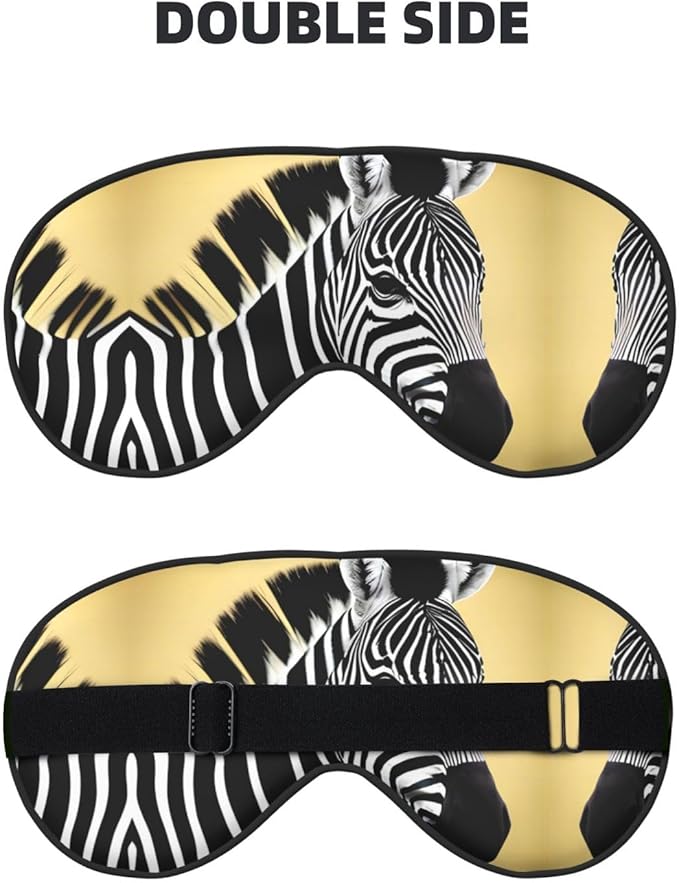 Black and White Zebra Head-Mounted Double-Sided Light-Blocking Sleeping Eye mask to Protect Eyes and Relieve Eye Fatigue