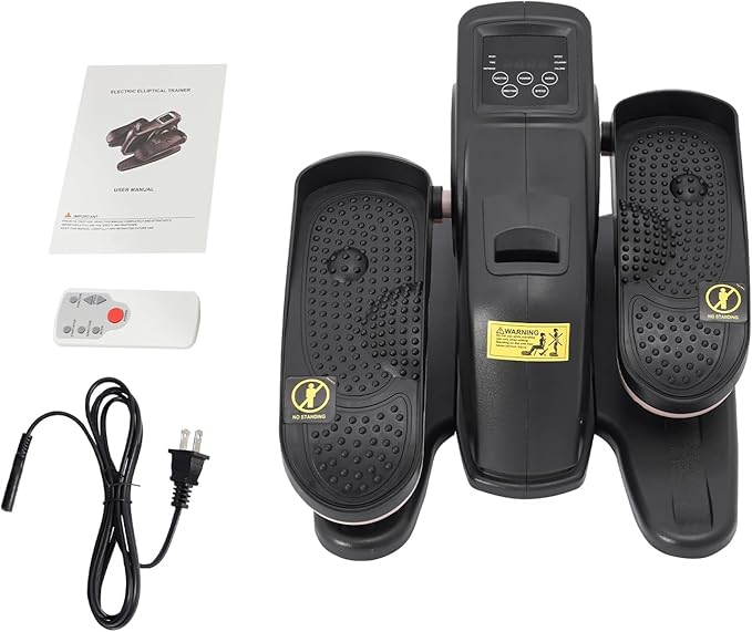 Portable Pedal Exerciser 5 Speed Gears Electric Elliptical Trainer with Remote Control and LCD Screen Under Desk Bike Pedal Exerciser for Home, Training Room, Offices