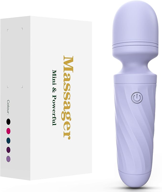 Handheld Personal Mini Massager Tool– Waterproof, USB Rechargeable, 10 Vibration - Perfect on Back Legs Hand Pains and Sports Recovery(Gray Purple)